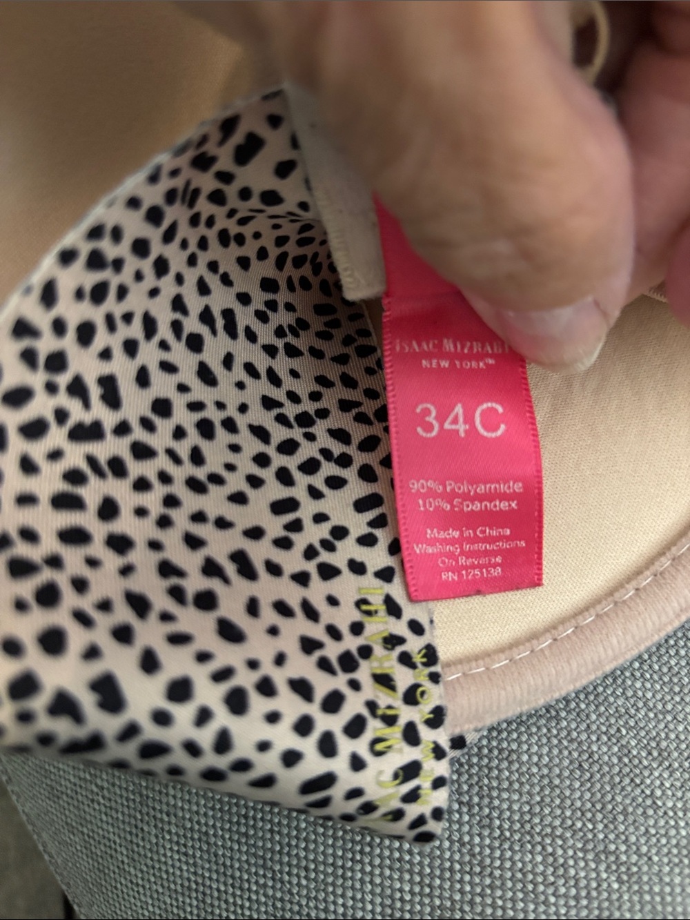 Isaac Mizrahi Beige Leopard Print Push-Up Underwire Bra - Picture 5 of 5